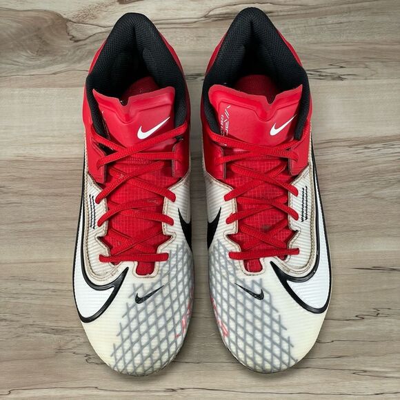 Nike Vapor Edge Elite 360 2 Low Mens 9.5 University Red White Football Cleats - Picture 8 of 10